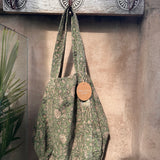 PRINTED Kantha Bag GREEN