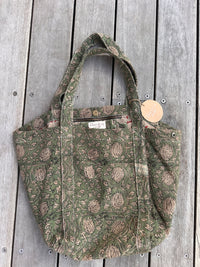 PRINTED Kantha Bag GREEN