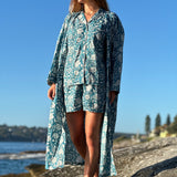 Indian Cotton Pjs - Blue Paisley