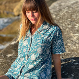 Indian Cotton Pjs - Blue Paisley
