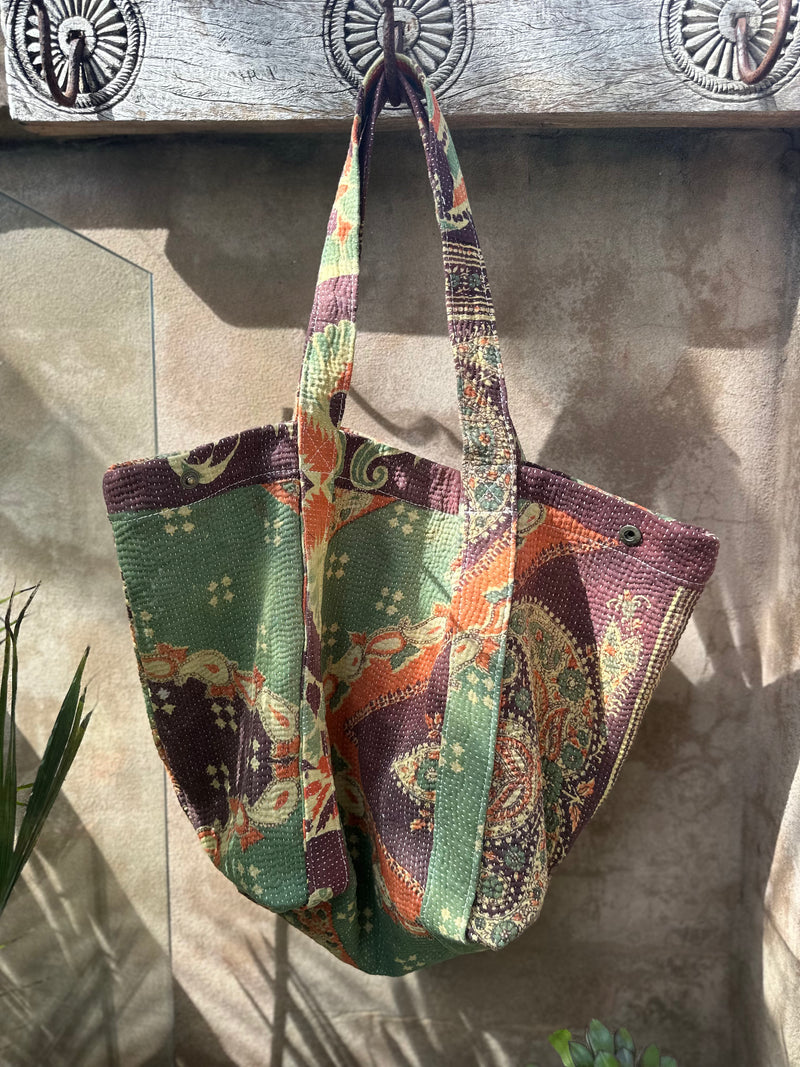 Vintage Kantha Bag Paisley
