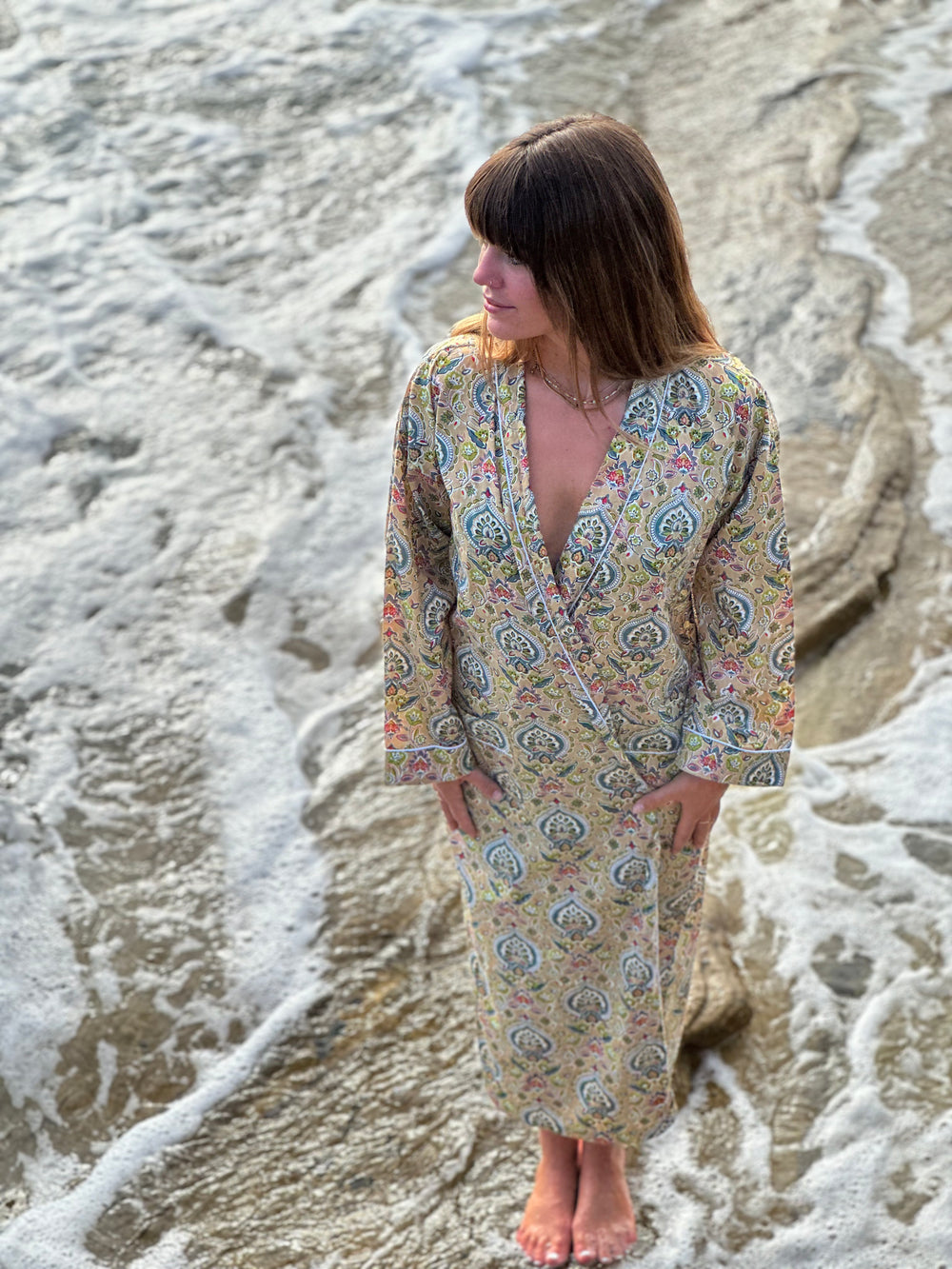 Indian Cotton Robe -PAISLEY
