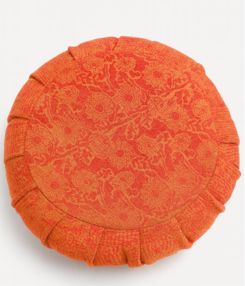 Meditation Cushions - vintage kantha orange