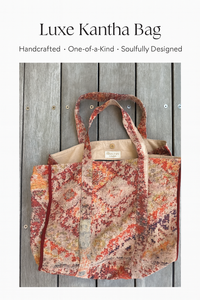 Digital print Kantha bag - pinks