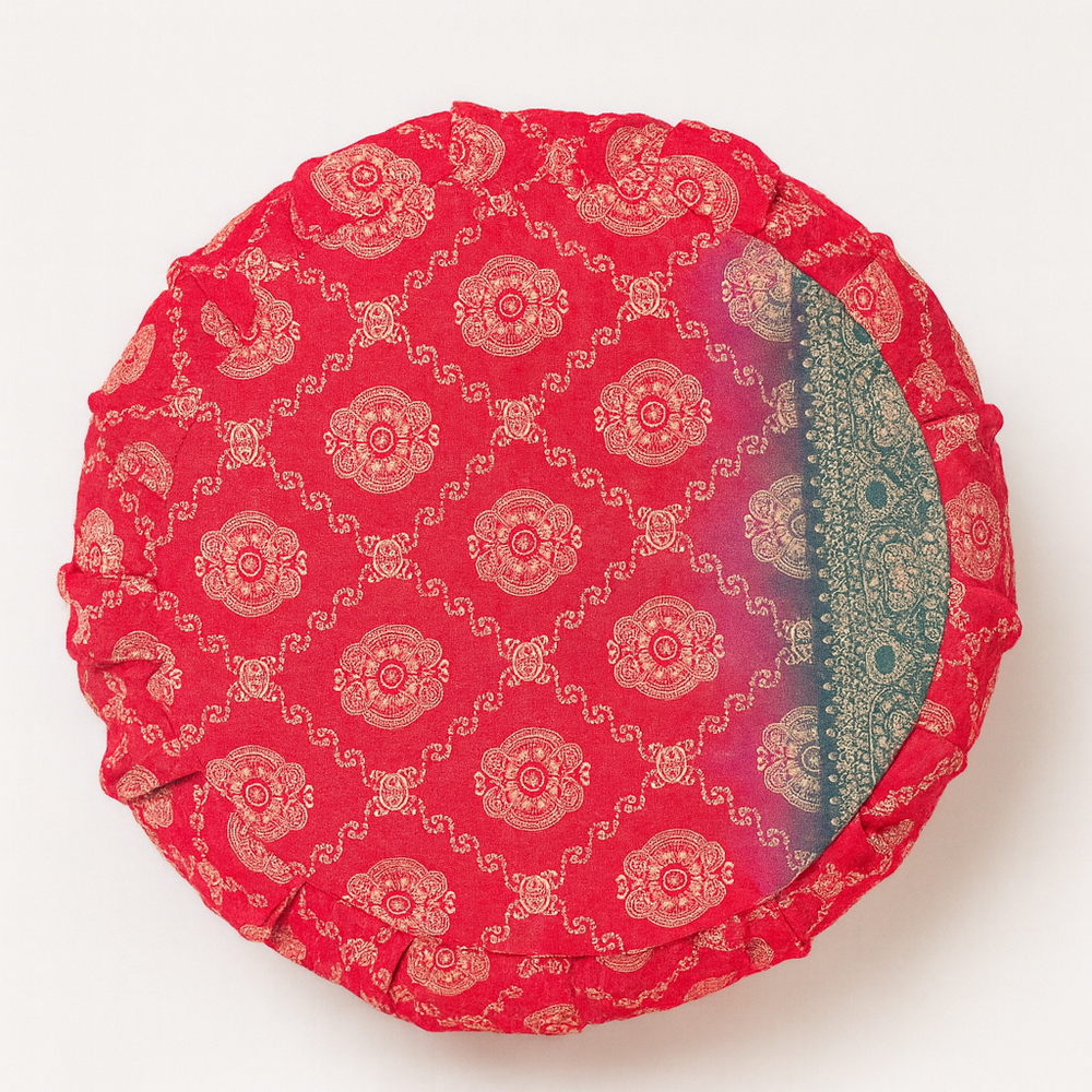 Meditation Cushions - vintage kantha pink