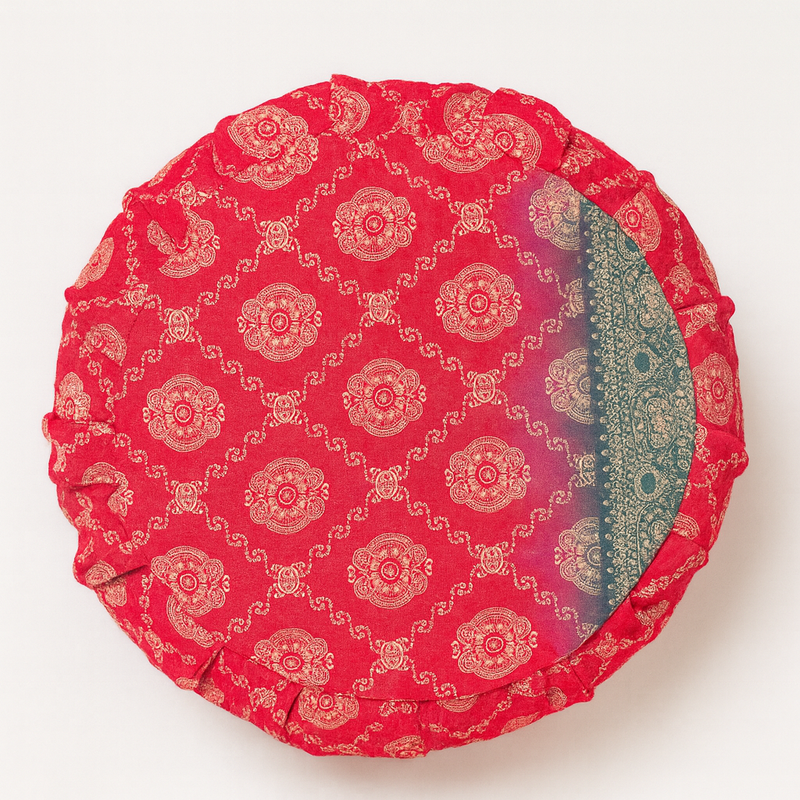 Meditation Cushions - vintage kantha pink